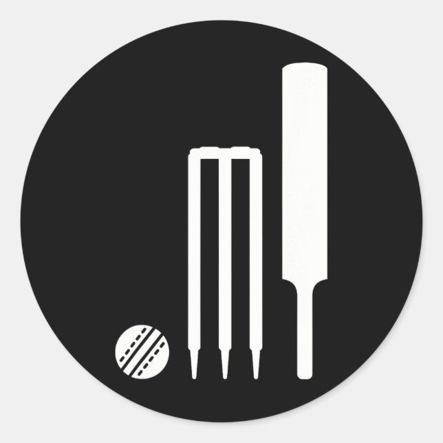 Sticker Rond Équipement de cricket  (Devant)