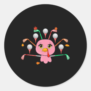 Sticker Rond Équipement De Golf Comme Thanksgiving Turquie Cost
