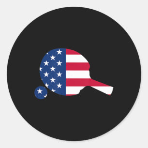 Sticker Rond Équipement du lecteur de tennis de table de ping-p