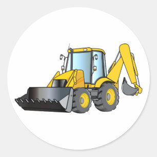 Sticker Rond Équipement lourd : Backhoe