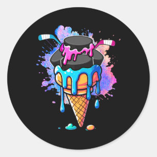 Sticker Rond Équipements de hockey comme un goutte à goutte de
