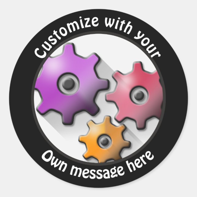 Sticker Rond Équipements de texte personnalisés (Devant)