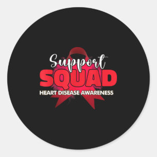 Sticker Rond Équipes de soutien Ruban Chd Rouge Sensibilisation