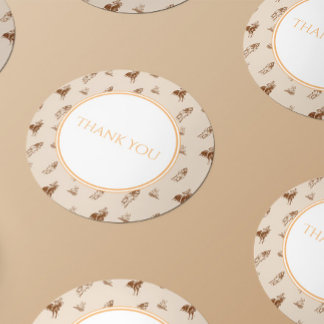 Sticker Rond Équitation vintage Merci Favoriser