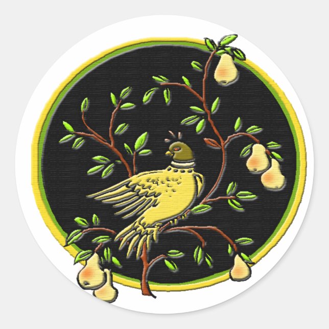 Sticker Rond ęr Jour de l'autocollant #1 de Noël (Devant)