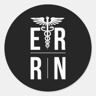 Sticker Rond Er Rn Urgence Infirmière Er Infirmière Urgence Nur