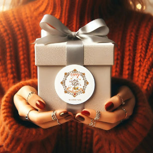 Sticker Rond Érable de Thanksgiving cadre Feuilles automne