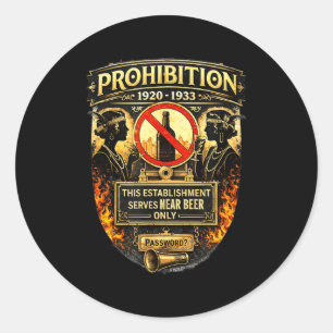 Sticker Rond Ère de la prohibition des années 1920 Speakeasy Hi