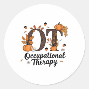 Sticker Rond Ergothérapie Automne Ot Ota Automne Thanksgivi
