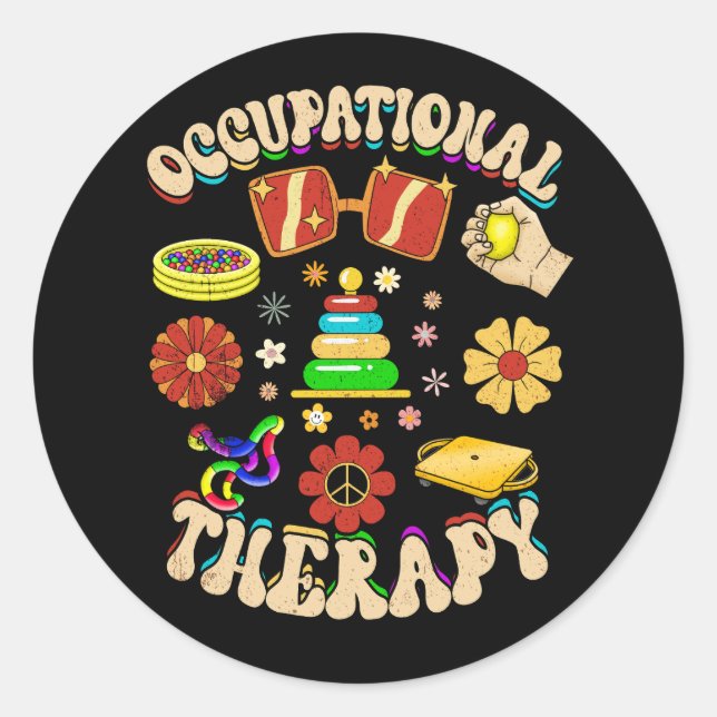 Sticker Rond Ergothérapie super Ot Therapist Ot Mois (Devant)