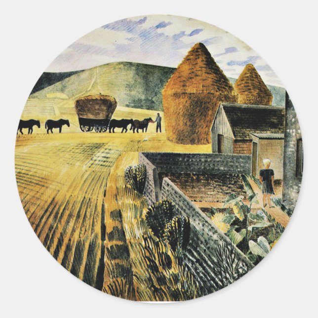 Sticker Rond Eric Ravilious - Furlongs (Devant)