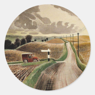 Sticker Rond Eric Ravilit, Wiltshire Landscape,
