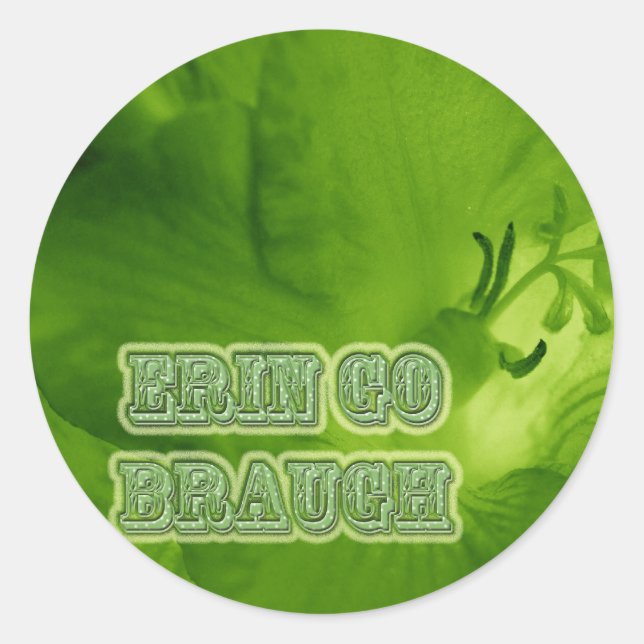 Sticker Rond Erin Go Braugh Green Freesia Articles (Devant)