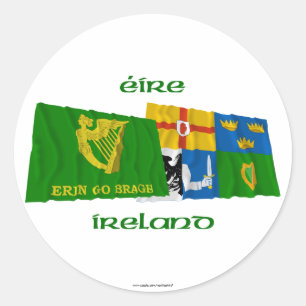 Sticker Rond Erin vont Bragh et drapeaux de ondulation de