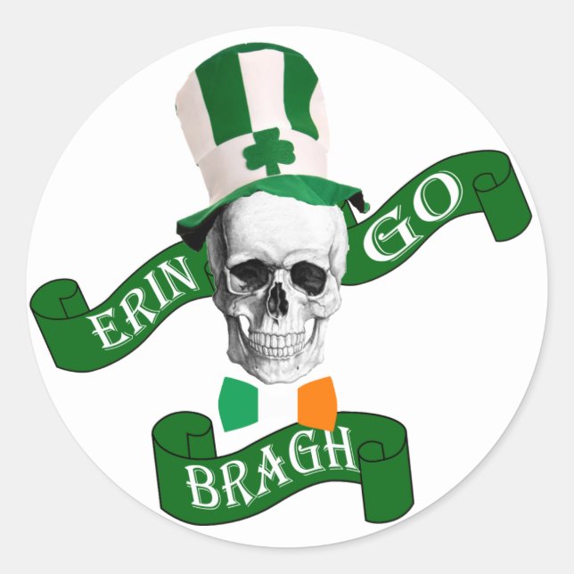 Sticker Rond Erin vont Irlandais patriote de bragh (Devant)