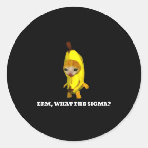 Sticker Rond Erm, Quel Sigma_ Mème de Chat Hommes Femmes Filles