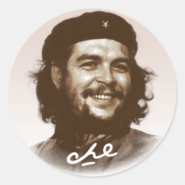 Sticker Rond Ernesto Che Guevara Smile (Devant)
