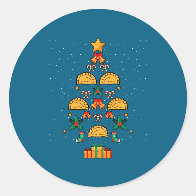 Sticker Rond Erogi Lish Land Christmas Tree Xmas Long Sleeve  (Devant)