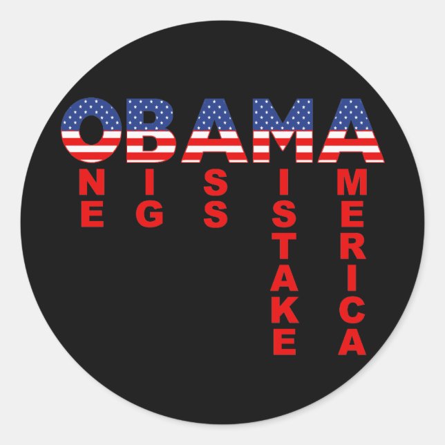Sticker Rond Erreur Obama 1 (Devant)