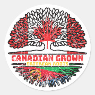 Sticker Rond Erythrée Drapeau des racines de l'arbre du Canada