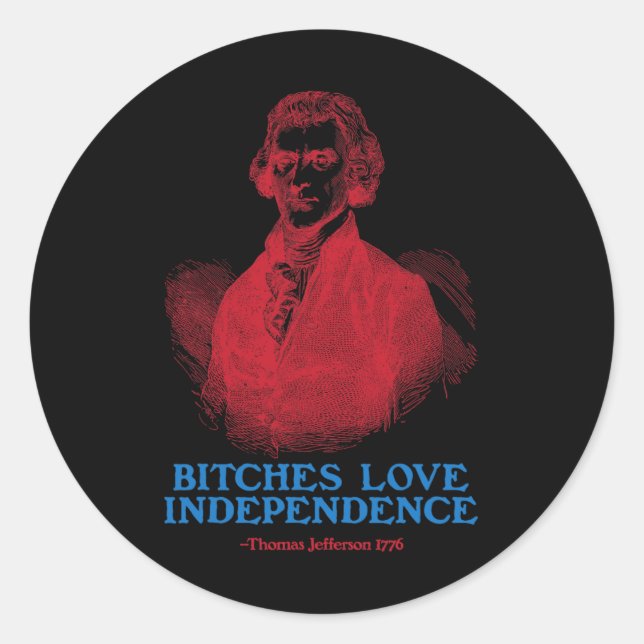Sticker Rond Es Love Indépendance Pères fondateurs Funny 4e De (Devant)