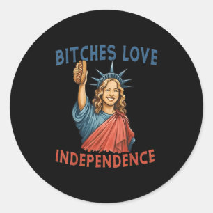 Sticker Rond Es Love Independence Drôle 4 juillet Patriotique