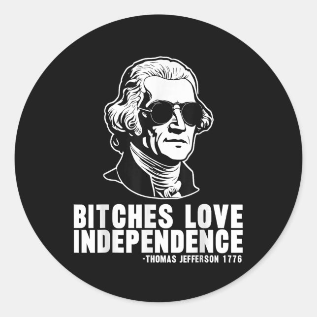 Sticker Rond Es Love Independence Thomas Jefferson Joyeux 4ème  (Devant)