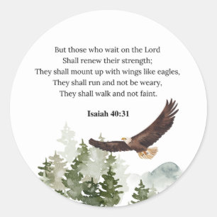 Sticker Rond Esaïe 40:31 Monter avec des ailes comme des aigles