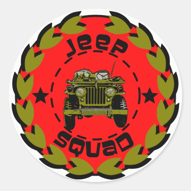 Sticker Rond Escadron de Jeep (Devant)