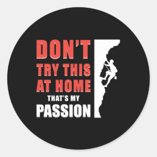 Sticker Rond Escalade Climber Rock Mountains Climat Cadeau Idée