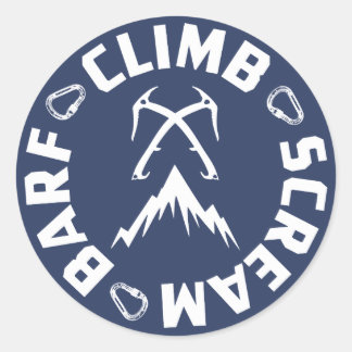 Sticker Rond Escalade De Glace Cri Et Barf