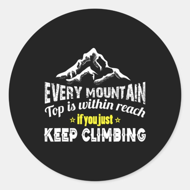 Sticker Rond Escalade de montagne  (Devant)