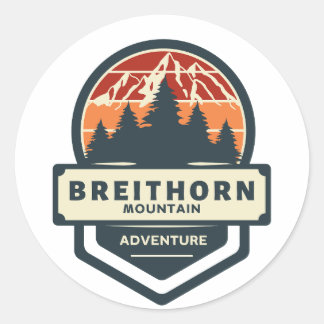 Sticker Rond Escalade de pointe de la montagne de Breithorn et 