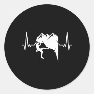 Sticker Rond Escalade de rocher à rythme cardiaque Bouldering G