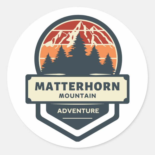 Sticker Rond Escalade et randonnée des sommets du Cervin (Devant)
