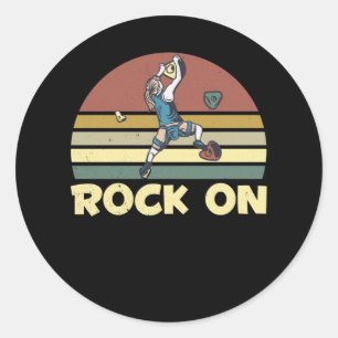 Sticker Rond Escalade murale fille à l'intérieur bouldering f