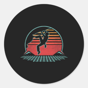 Sticker Rond Escalade Rétro Vintage Bouldering Style 80s G