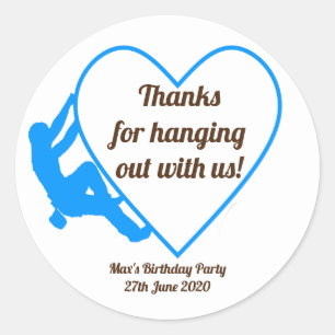 Sticker Rond Escalade rock fête d'anniversaire