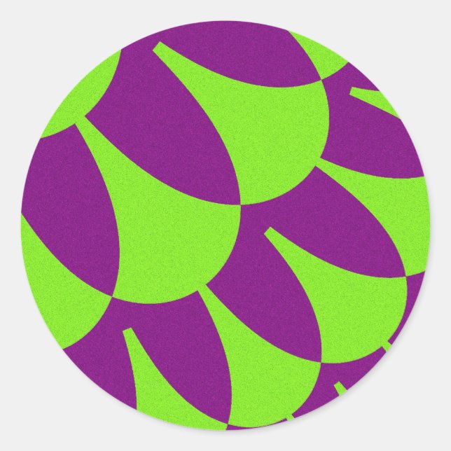 Sticker Rond Escales vertes et violettes (Devant)