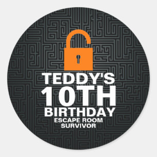 Sticker Rond Escape Room Meurtre Mystère Jeu Anniversaire