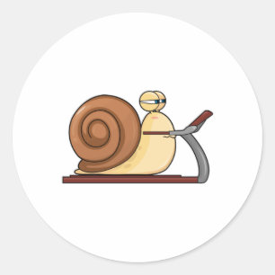 Sticker Rond Escargot à Jogging sur tapis roulant