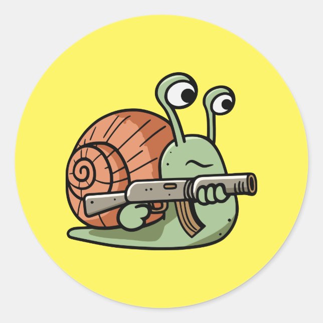 Sticker Rond Escargot armé (Devant)
