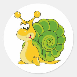 Sticker Rond Escargot doux et souriant