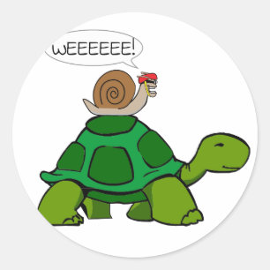 Sticker Rond Escargot et tortue - duo de Turbo