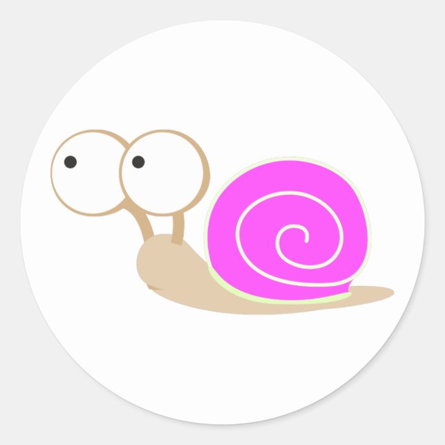 Sticker Rond Escargot rose (Devant)