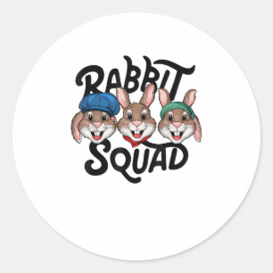 Sticker Rond Escouade de lapin TShirt pour maillot de lapin _ C