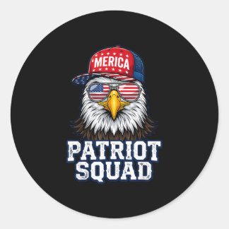 Sticker Rond escouade de patriotes quatrième juillet aigle indé
