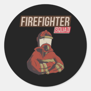 Sticker Rond Escouade de pompiers fiers