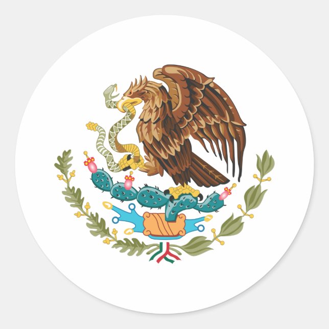 Sticker Rond Escudo Nacional de México - Emblema Mexicano (Devant)
