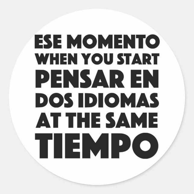 Sticker Rond Ese Momento Quand Vous Commencez Language Student (Devant)